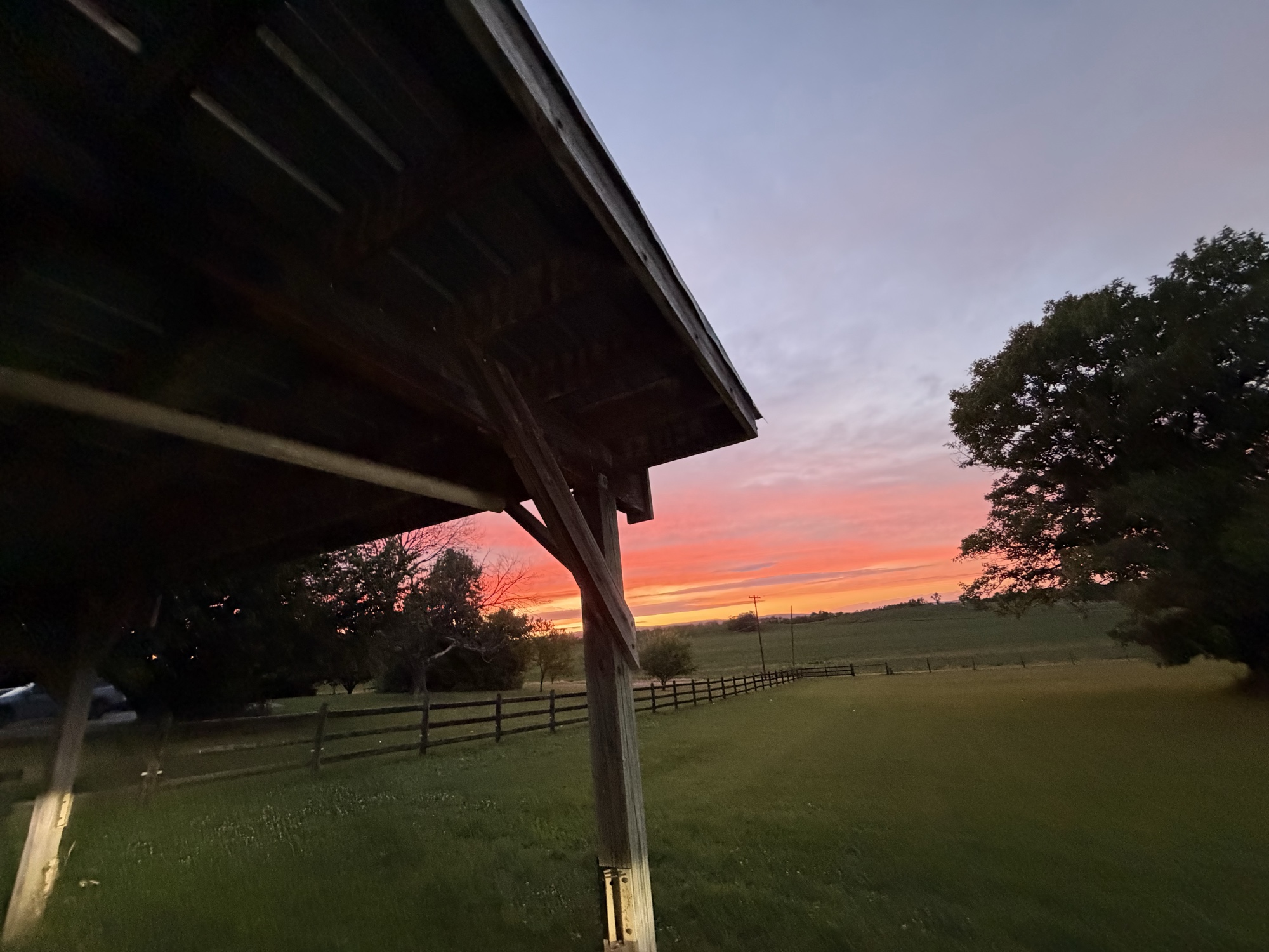 Wide sunset across the acreage
